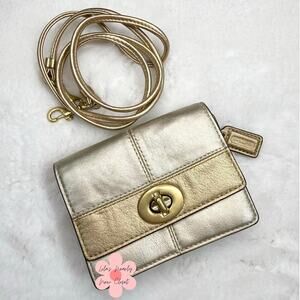COACH Silver Gold Mini Crossbody Bag